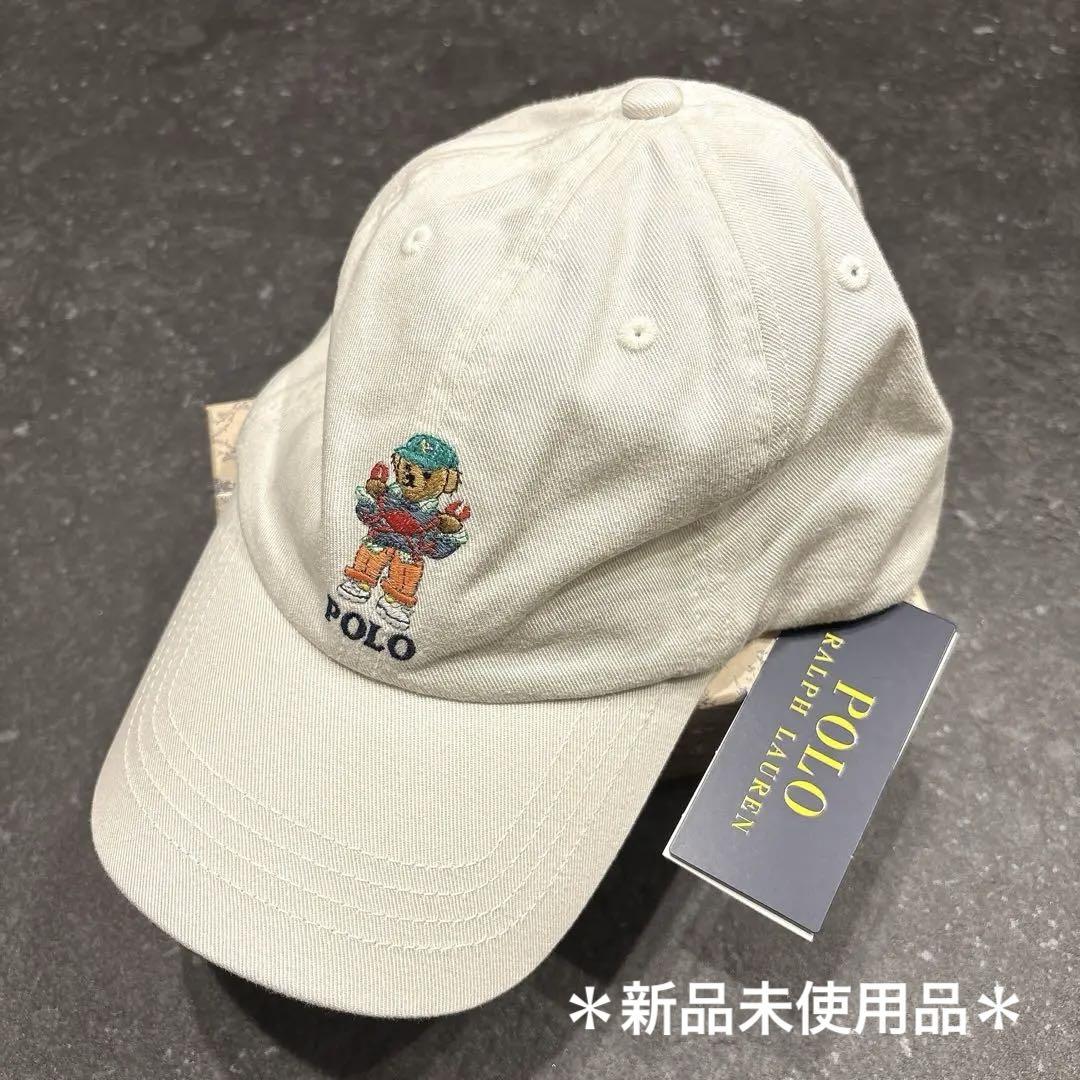 新品　タグ付き　Ralph Lauren キャップ ホワイト　ゴルフ　ポロベア ポロラルフローレン] POLO ポロベア ゴルフ キャップ☆送料込