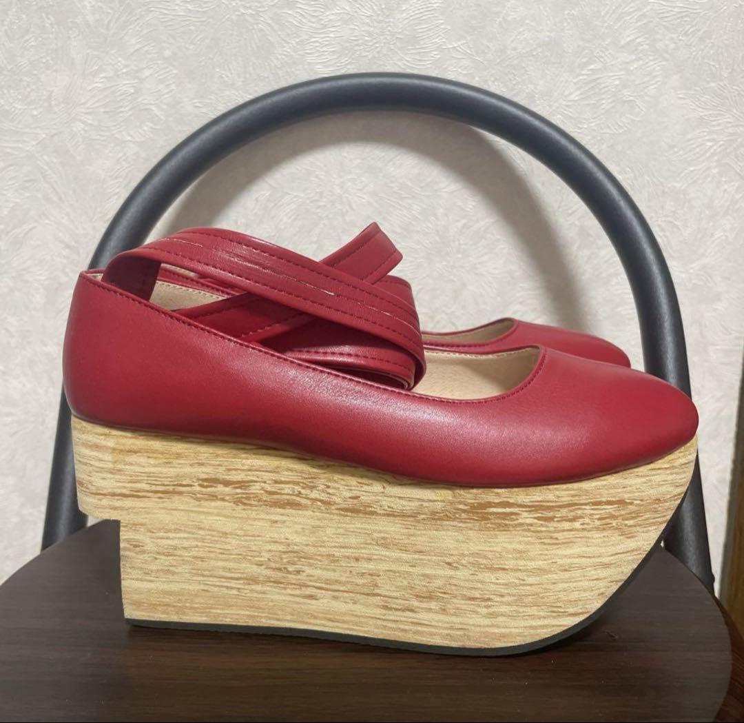 美品 ロッキンホースバレリーナ風 バレエシューズ レッド 木靴