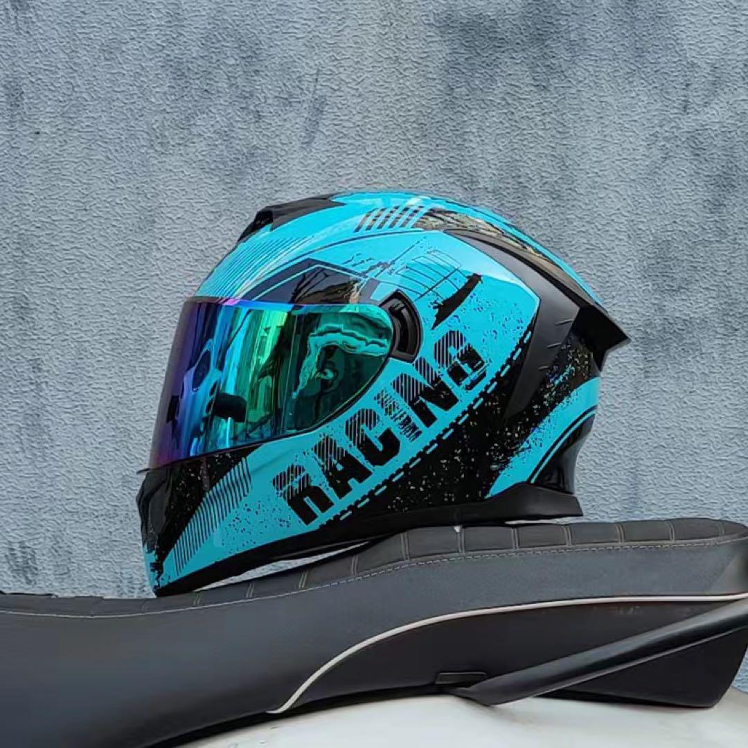 ダブルレンズフルフェイスヘルメットバイクヘルメットレンズ色選択可能S〜XL
