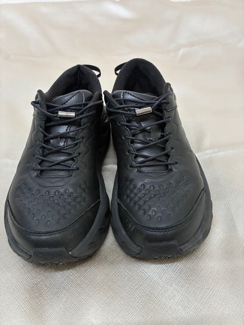 ホカオネオネ ブラック 本革 ボンダイSR 25 オールレザー 厚底 ギャルソン ホカオネオネ ブラック 本革 ボンダイSR 25 オールレザー 厚底 ギャルソン