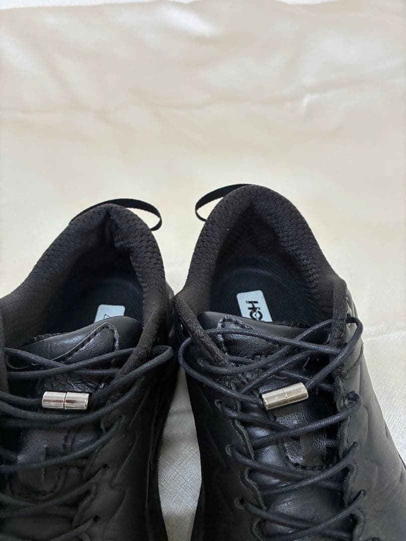 ホカオネオネ ブラック 本革 ボンダイSR 25 オールレザー 厚底 ギャルソン ホカオネオネ ブラック 本革 ボンダイSR 25 オールレザー 厚底 ギャルソン