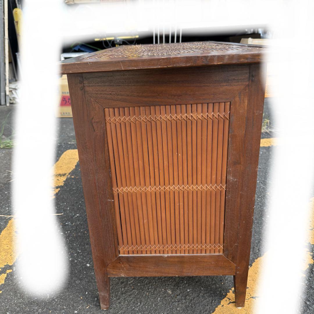 バンブー キャビネット 竹製 サイドボード アジアン 家具 すだれ 本州内送料込 希少⁉️バンブー キャビネット 竹製 サイドボード アジアン