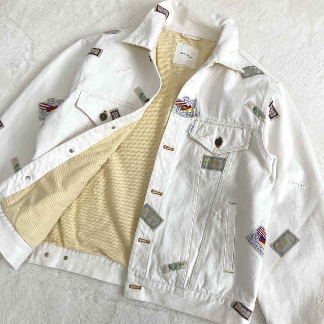 希少　カールヘルム　ホワイトデニムジャケット　ワッペン　Lサイズ