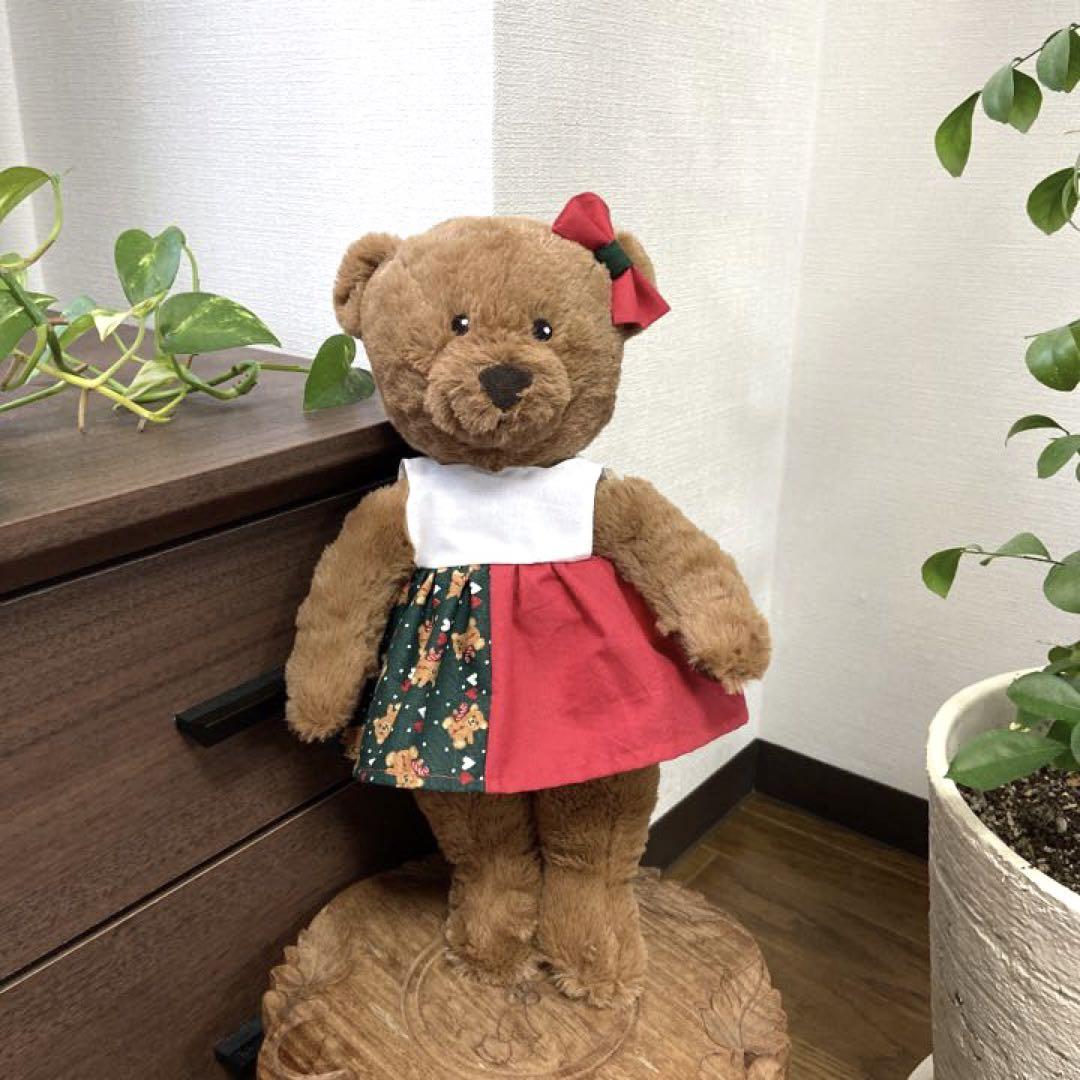 一点物 IKEAくまのぬいぐるみの着せ替えお洋服 クリスマスワンピース