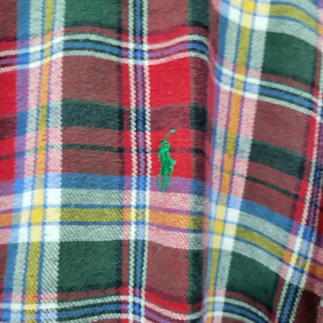 90s 古着】ポロ ラルフローレン チェック柄 刺繍ロゴ シャツ