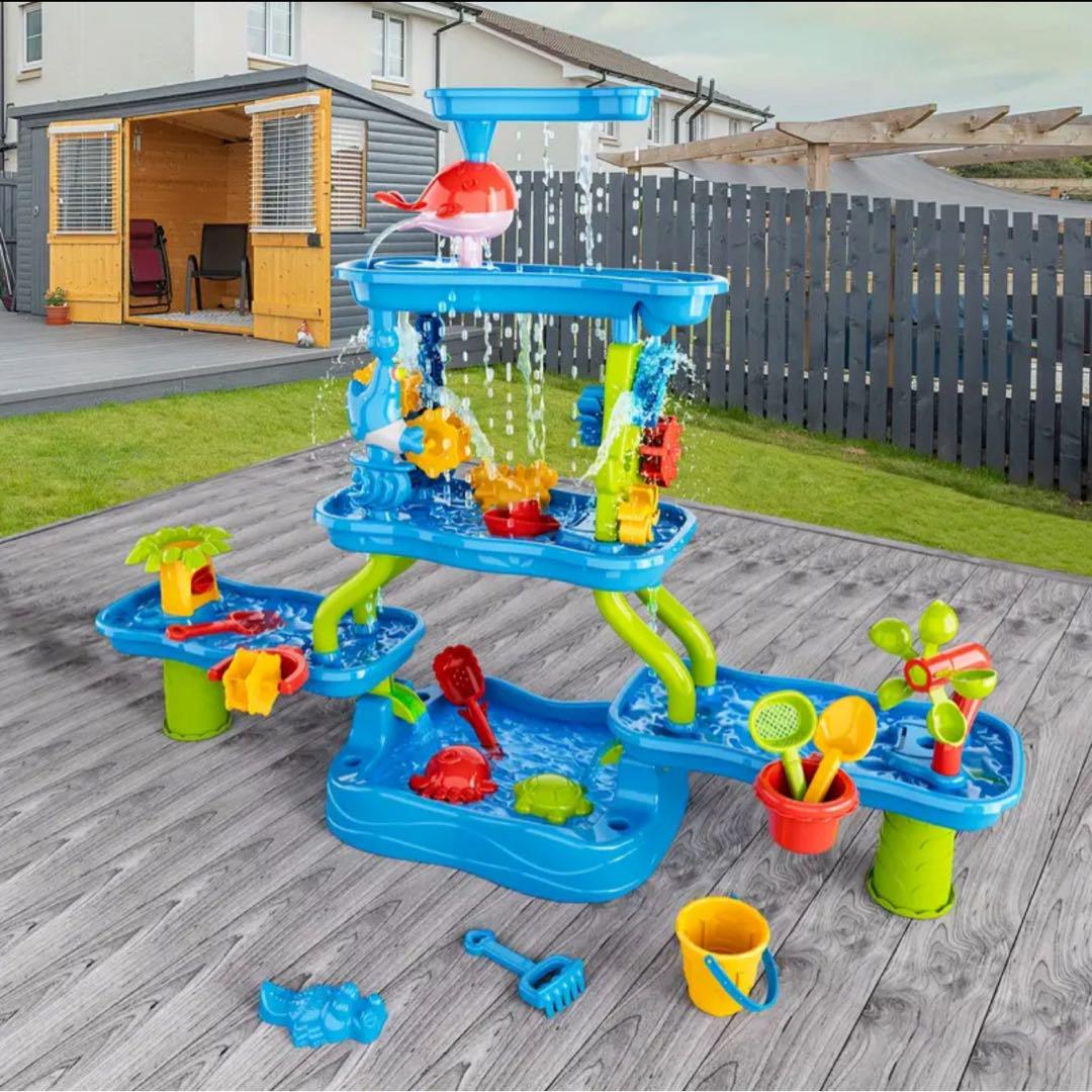 4段 砂テーブル おもちゃ ウォーターテーブル　知育玩具　水遊び　砂遊び