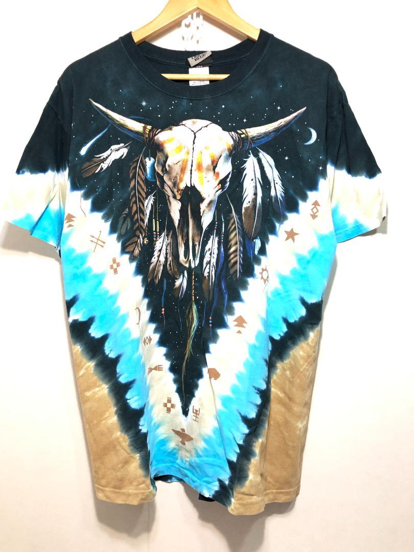 515042 LIQUID BLUE Bison Skull Tie-Dye