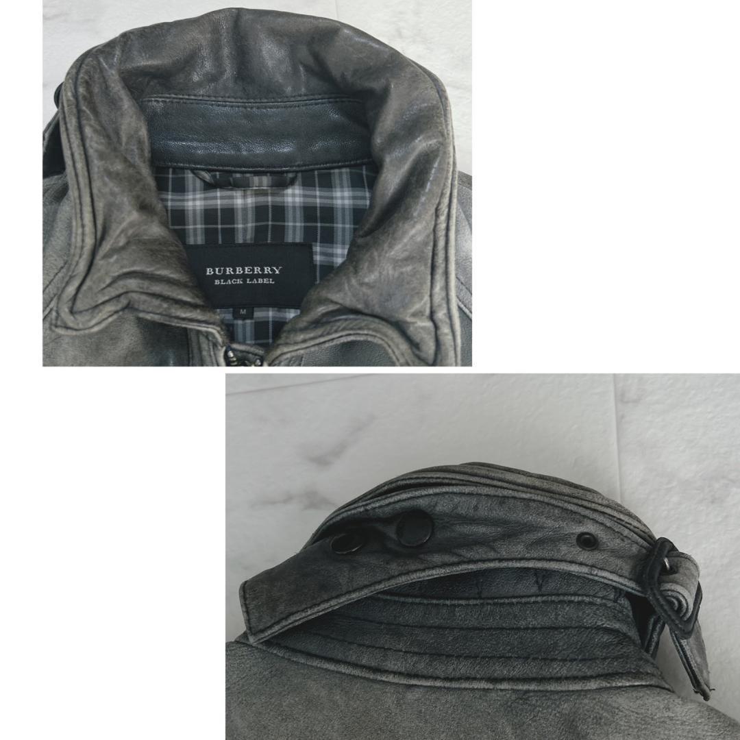 BURBERRY BLACK LABEL 羊革 ライダースジャケット M