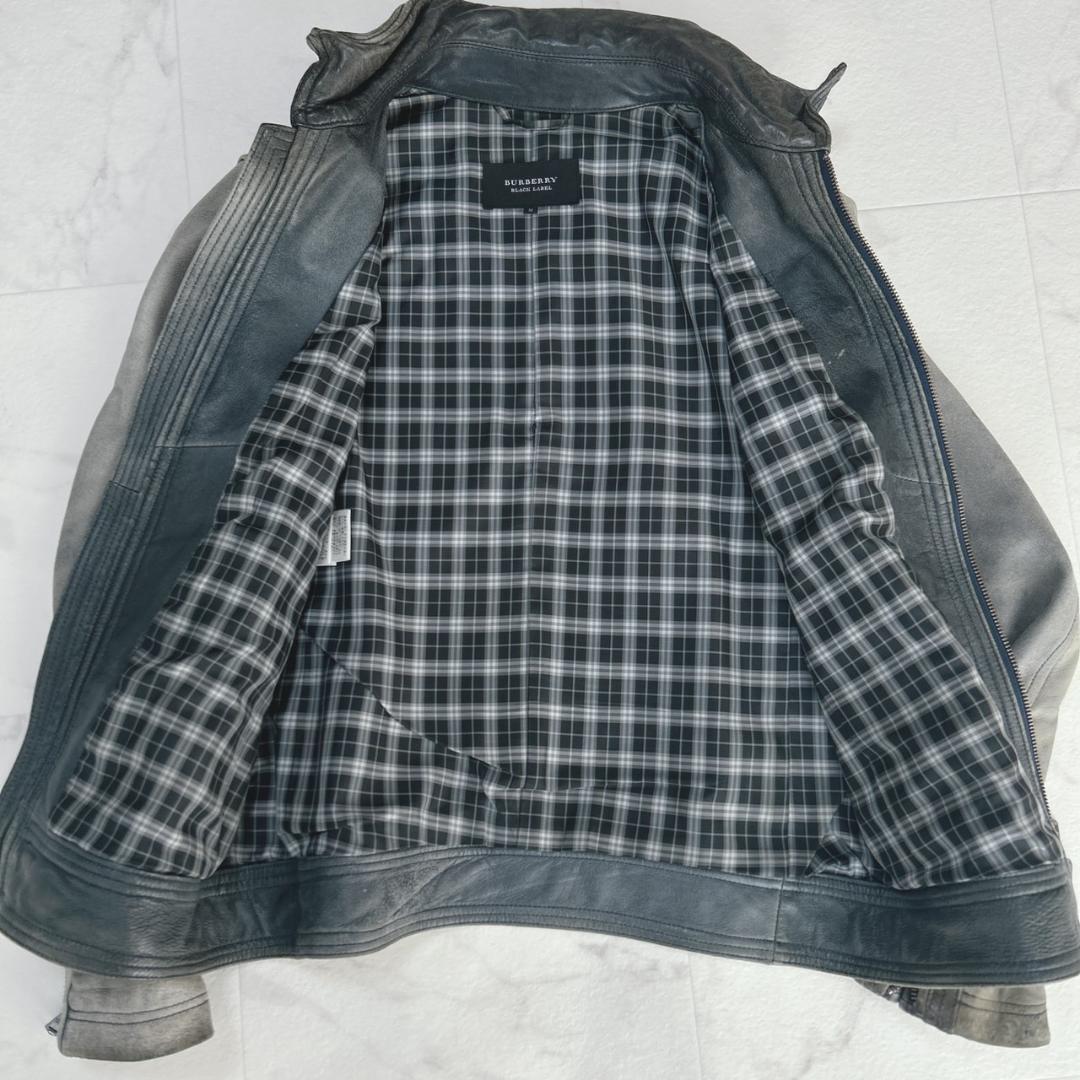 BURBERRY BLACK LABEL 羊革 ライダースジャケット M