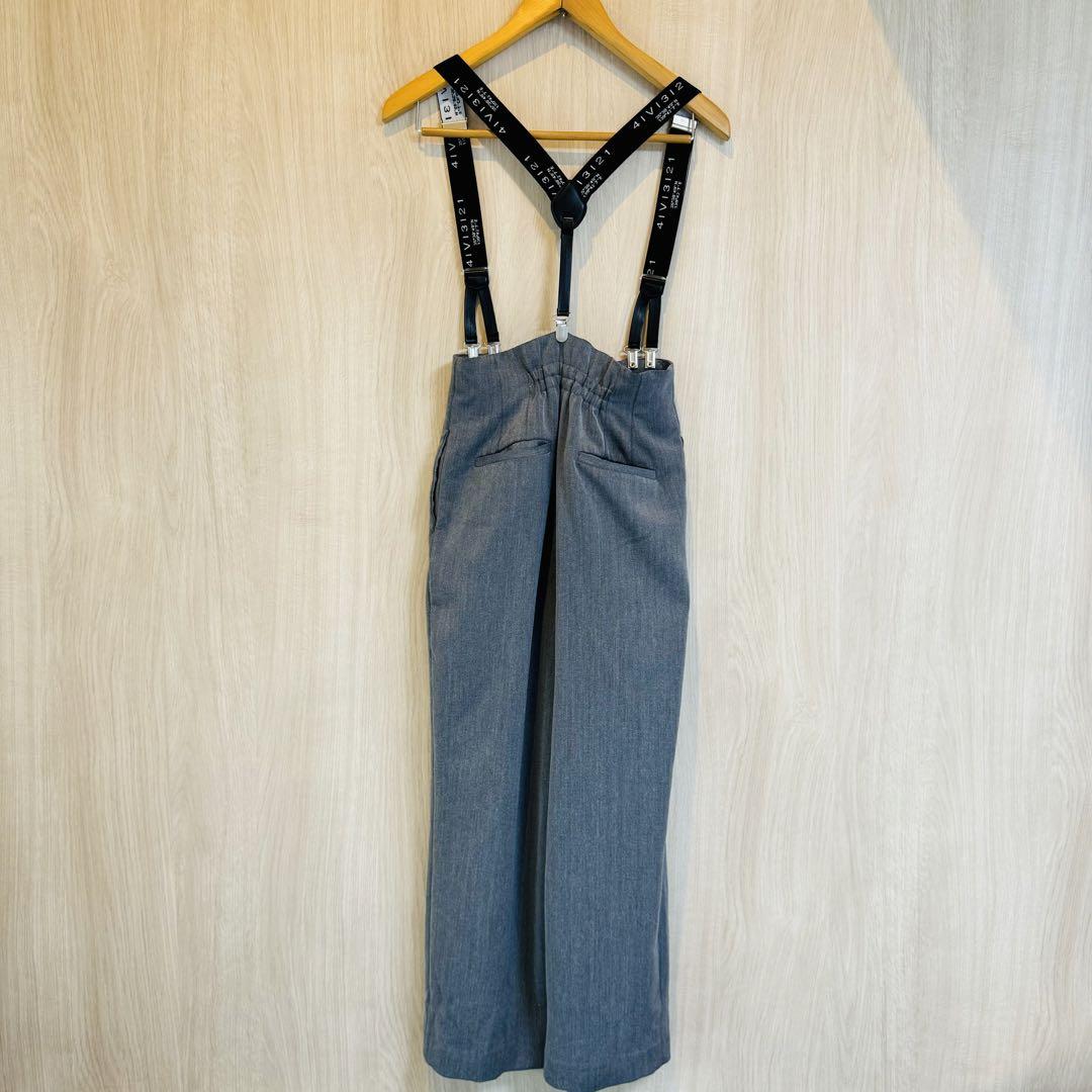 AMERI　HIGH WAIST SUSPENDER PANTS　グレー