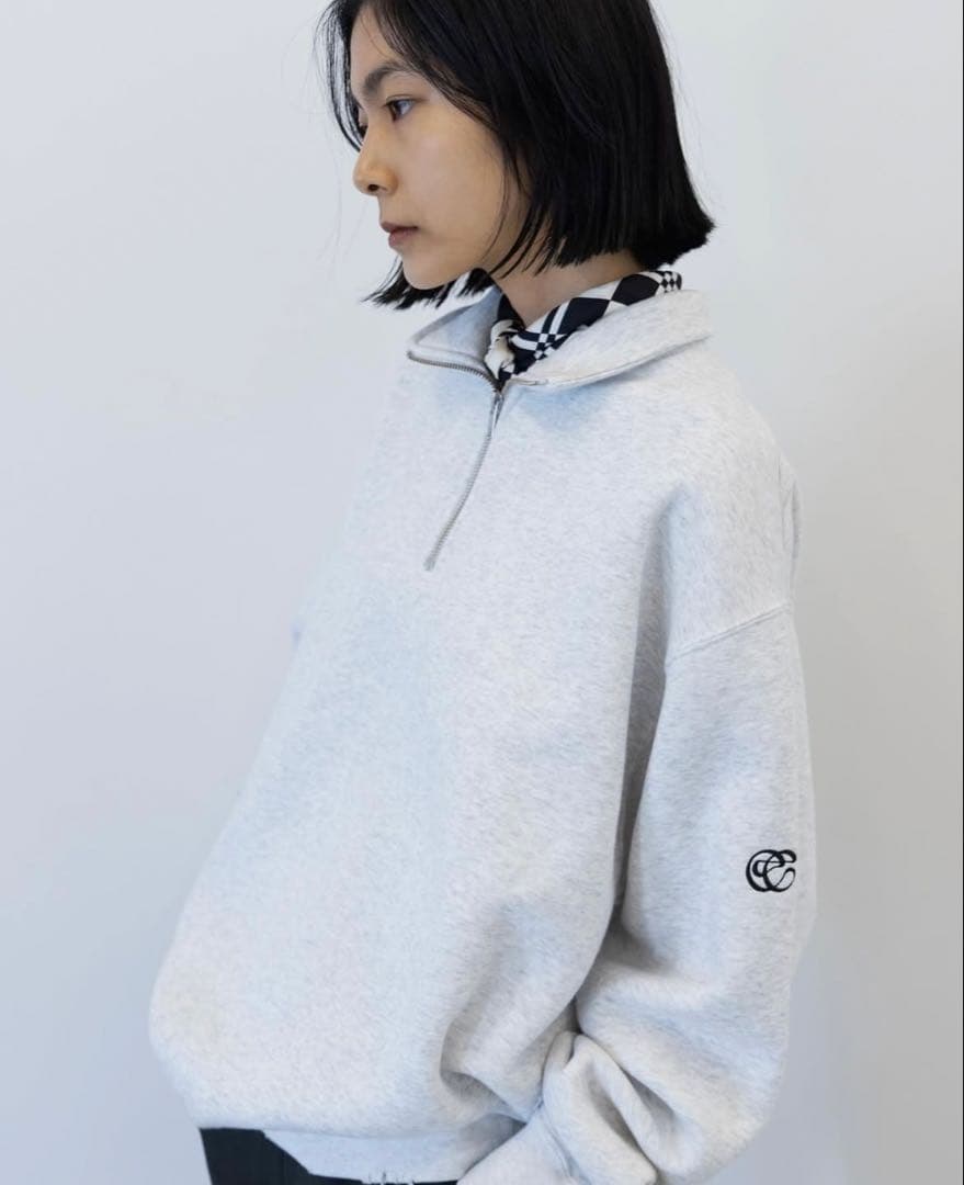 ence（エンシー）　half zip sweat shirt