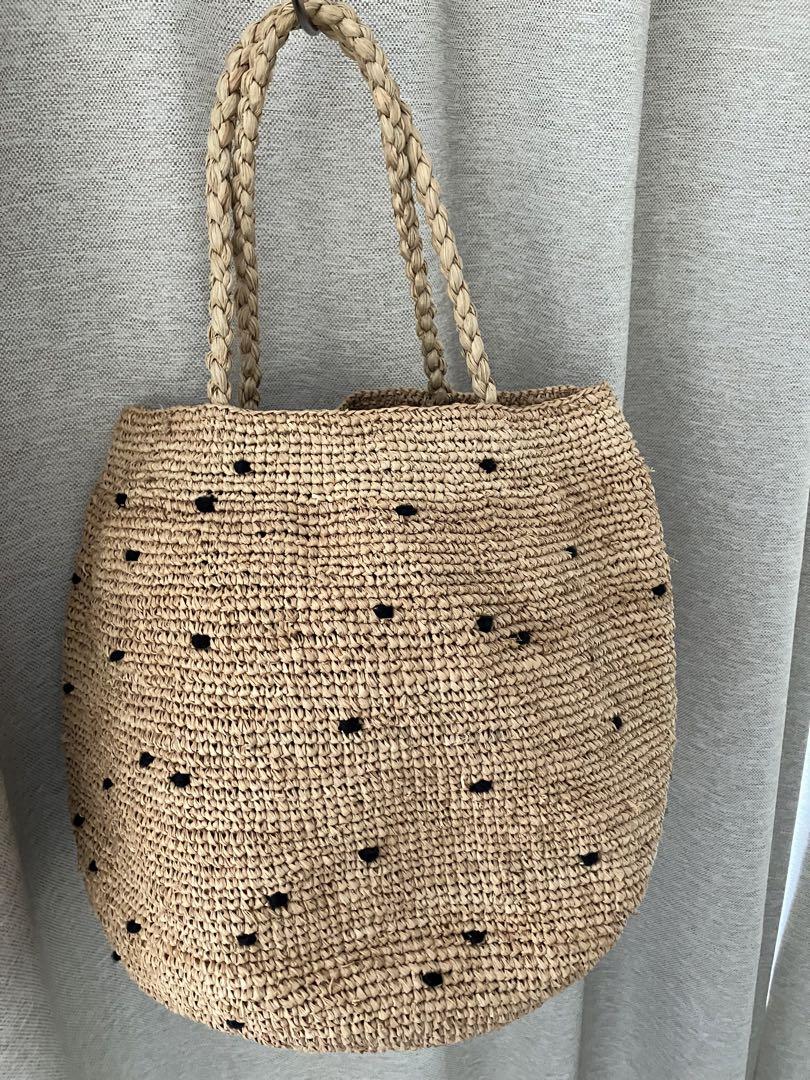 NORO MADRAGUE PLUMETIS POIS L かごバッグ ラフィア - メルカリ