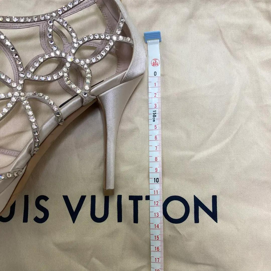 ルイヴィトン LOUIS VUITTON ハイヒール ラインストーン ピンク 靴