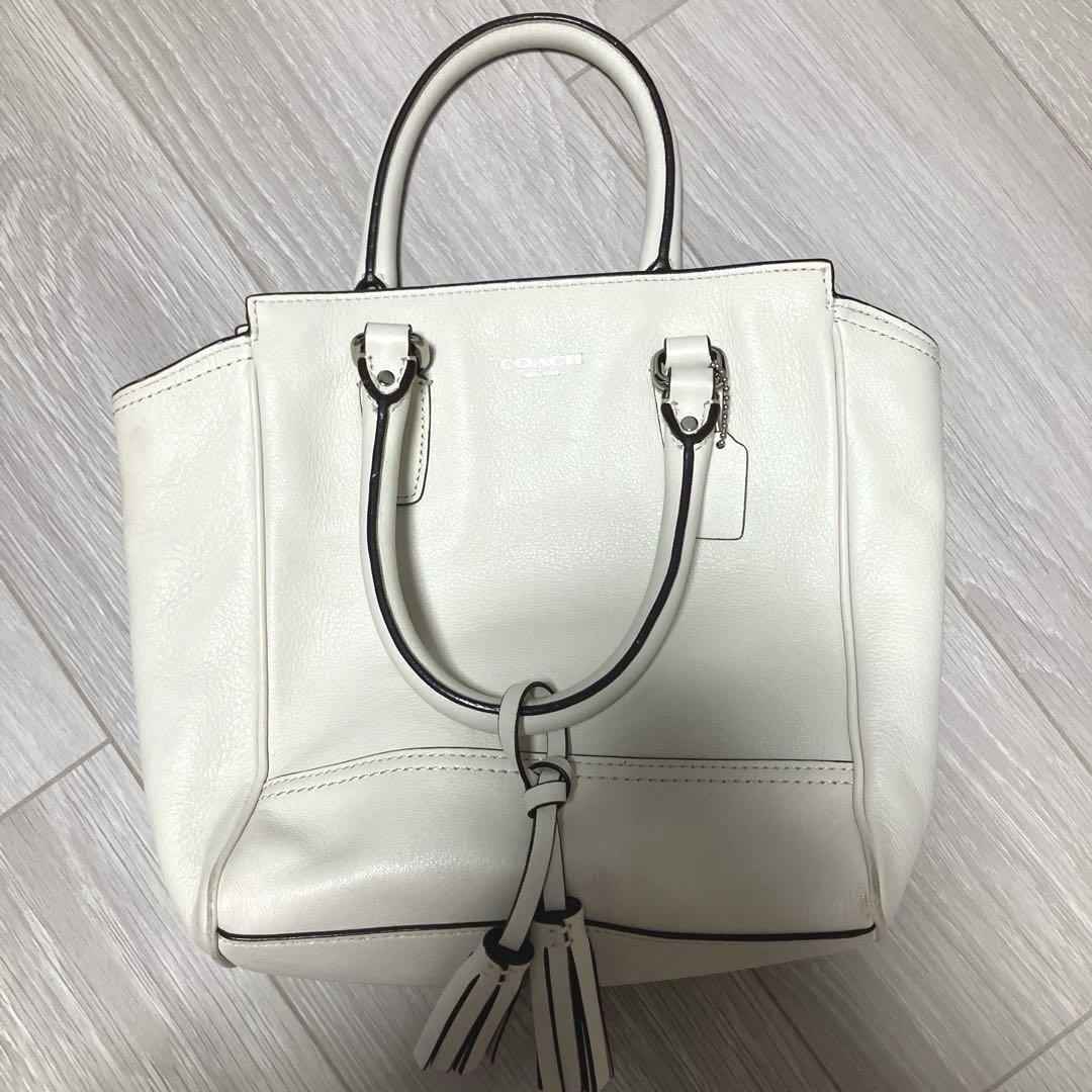 COACH ホワイトレザー ハンドバッグ 新品 未使用 コーチ Coach ホワイトレザー ハンドバッグ