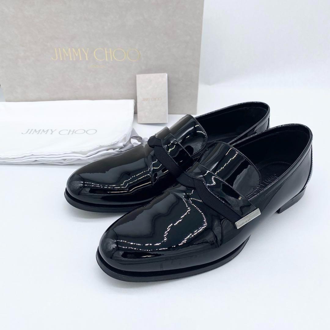 安価 A15902 美品 ジミーチュウ FRANCIS パテントローファー 黒42 靴