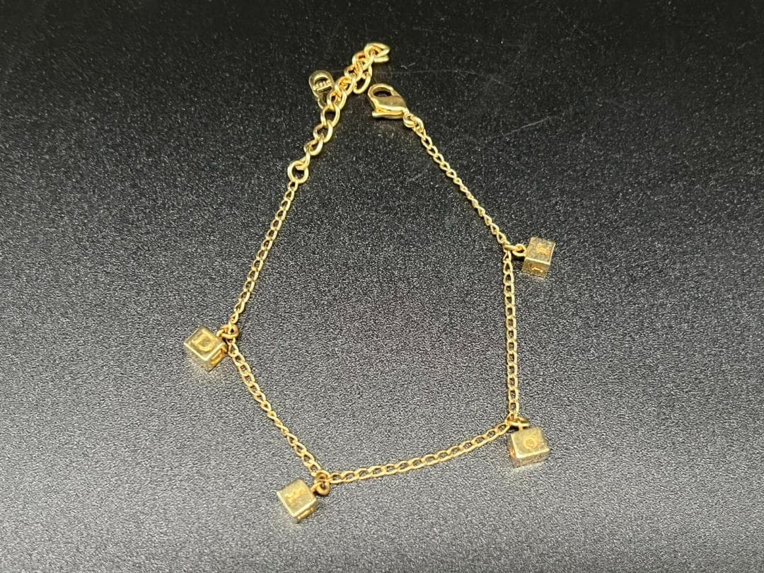 ◯Dior ディオール キューブロゴチェーンブレスレット ゴールドChristian Dior