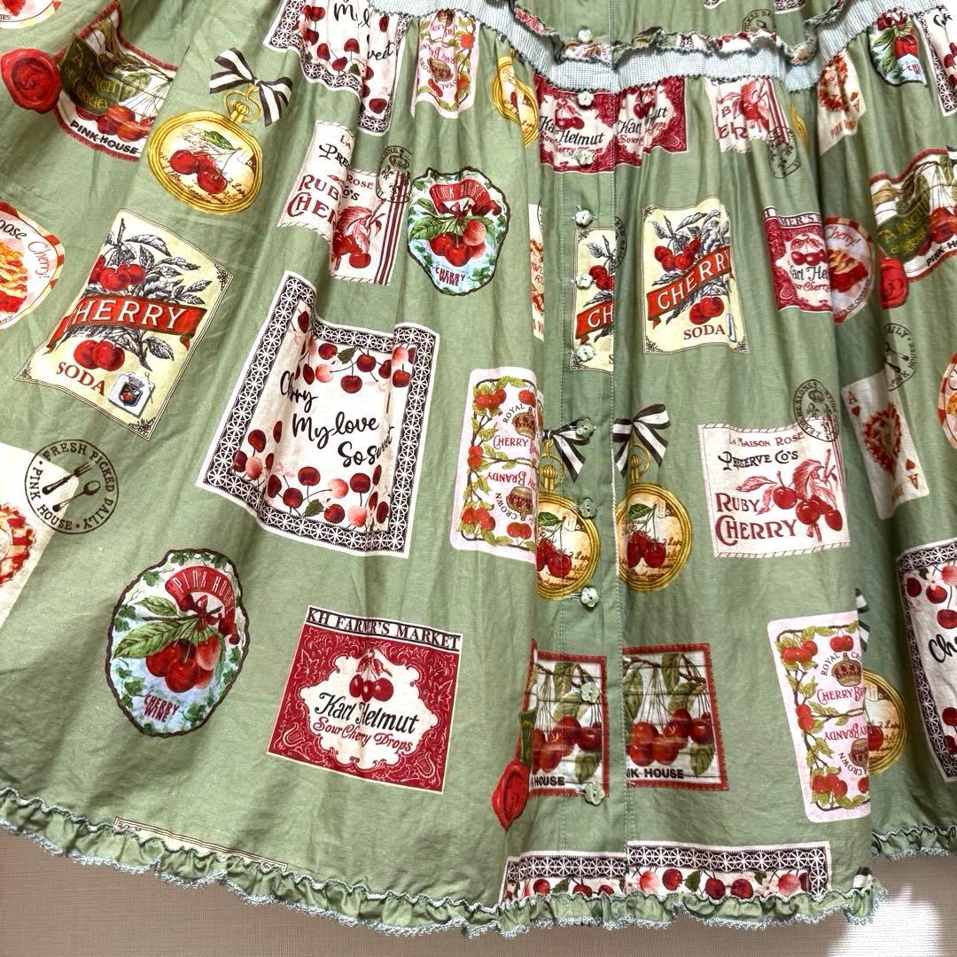 2025年 PINK HOUSE ピンクハウス チェリープリントスカート