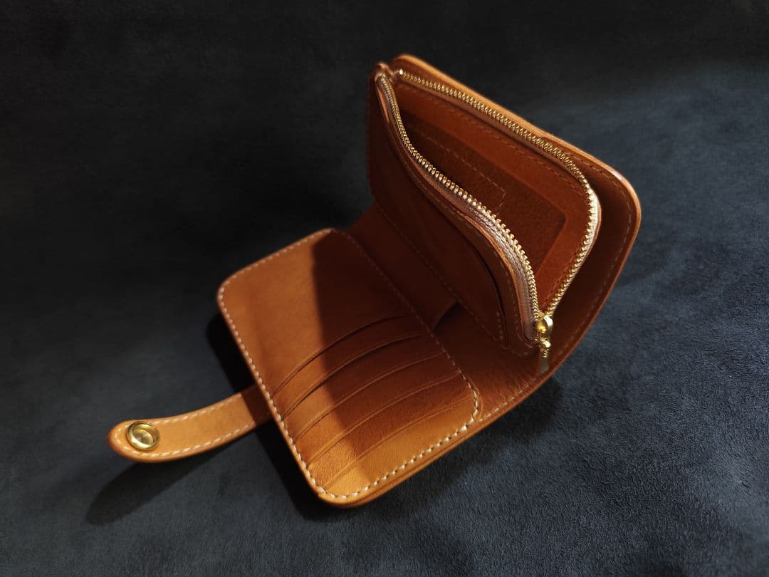牛革 ミドルウォレット/ライトキャメル アポロコンチョカスタム 牛革 ミドルウォレット/ライトキャメル アポロコンチョカスタム