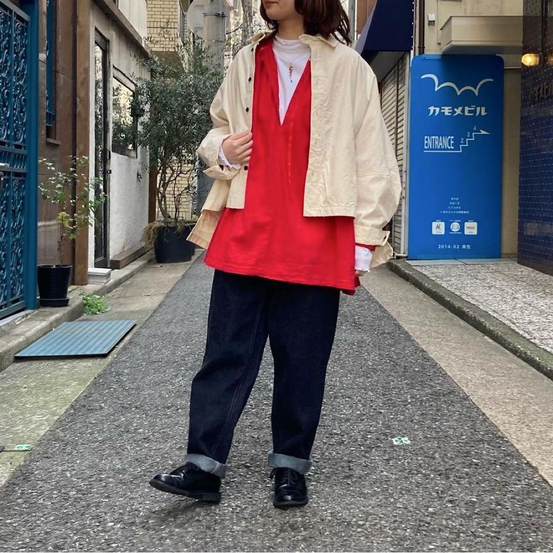 nest Robe 【UpcycleLino】近江晒しメニーギャザースモック