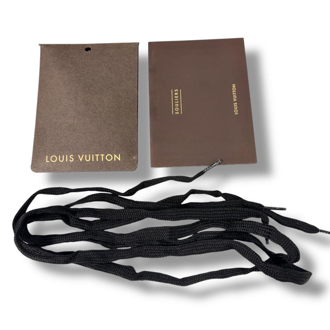 【美品】LV ルイヴィトン レザー パンチング スニーカー 黒 ヌメ革　ロゴ