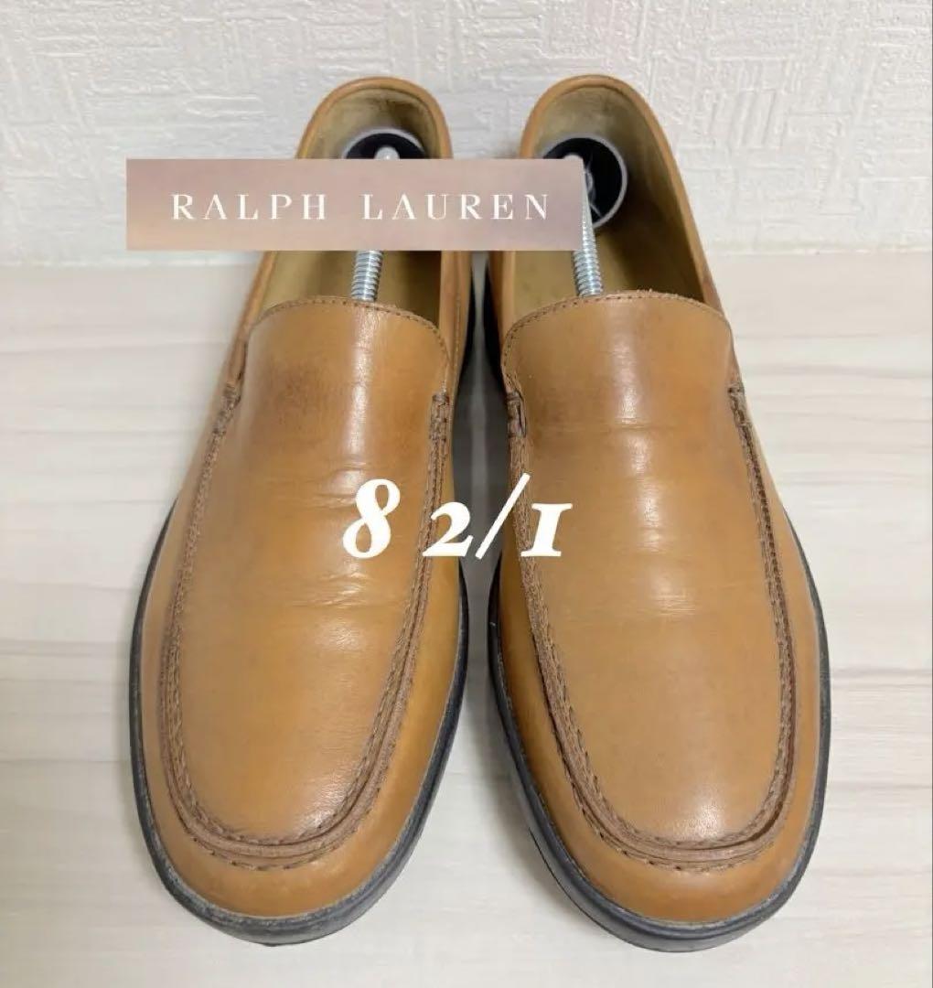 Ralph Lauren ブラウン レザー スリッポン 8 2/1
