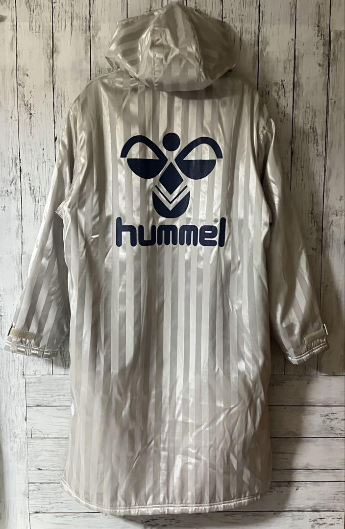 【美品】hummel ヒュンメル ビッグプリント 裏起毛 ファー ベンチコート