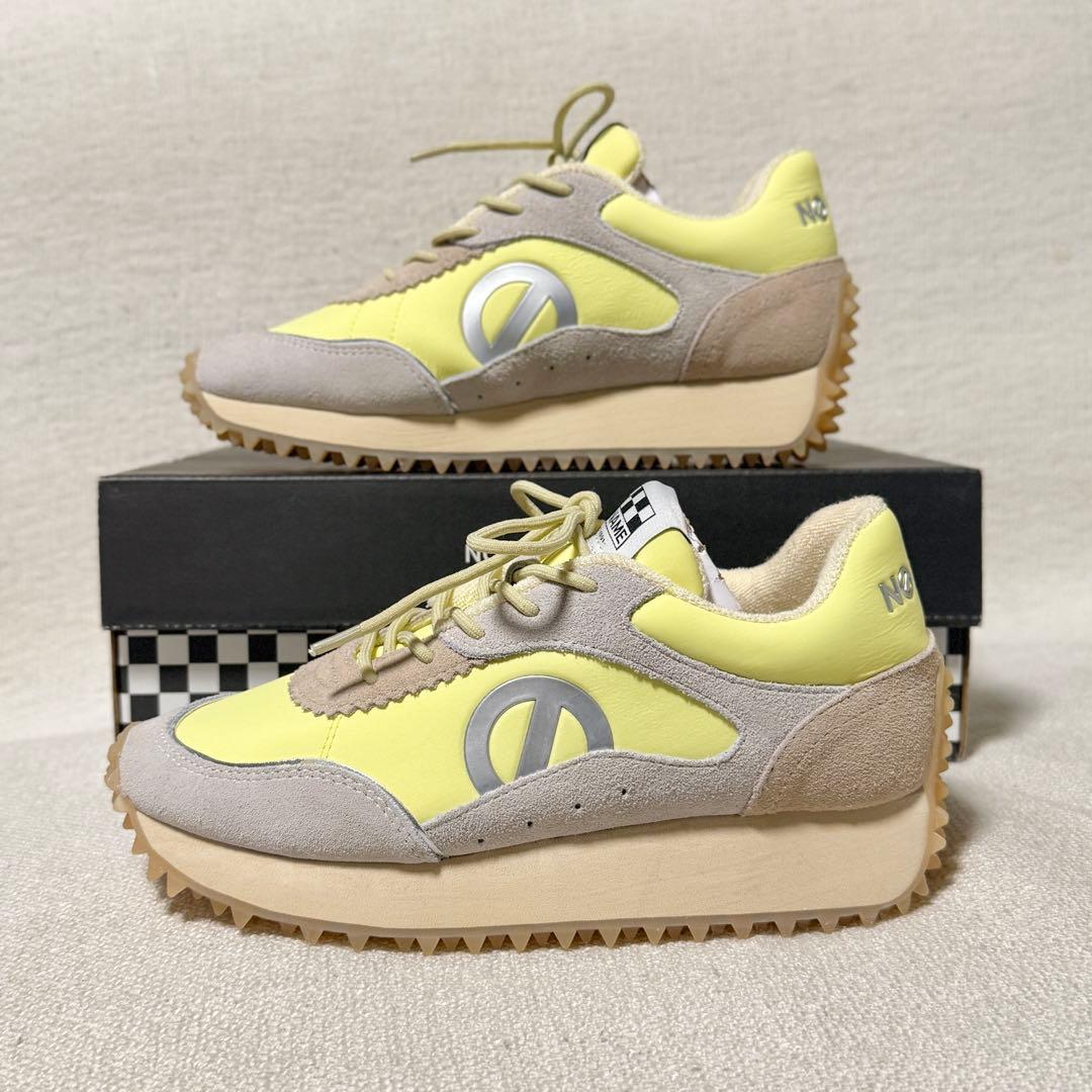 未使用品 ノーネーム PUNKY イエロー×ベージュ系 スニーカー 35