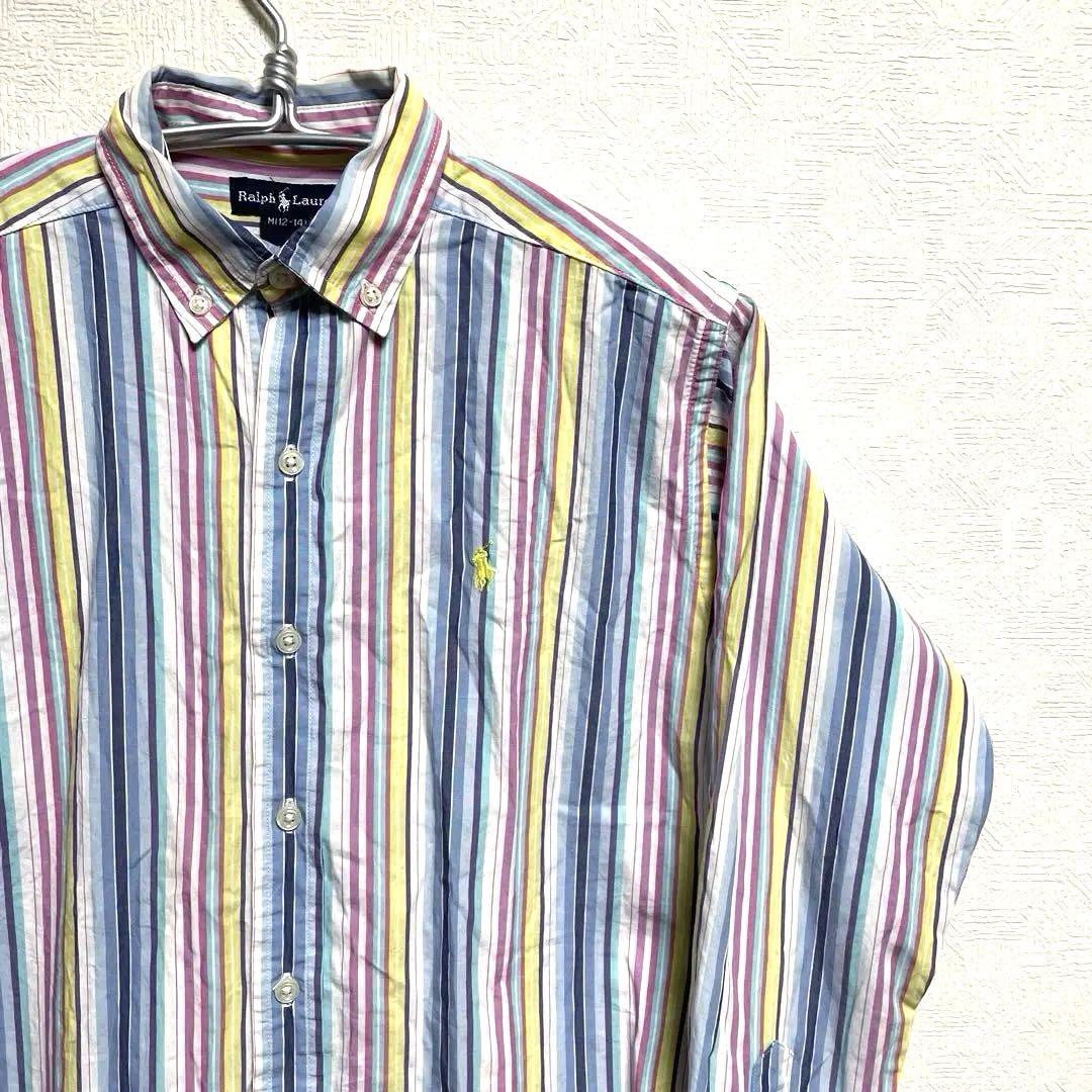 ビンテージ　Polo Ralph Lauren マルチカラー　ストライプ　シャツ