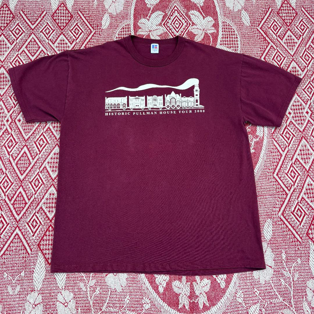 90s Russell Athletic XL Tシャツ バーガンディ