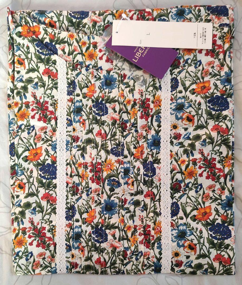 【新品】Ｌサイズ　リバティ　半袖ブラウス　 レイチェル　オレンジ　LIBERTY