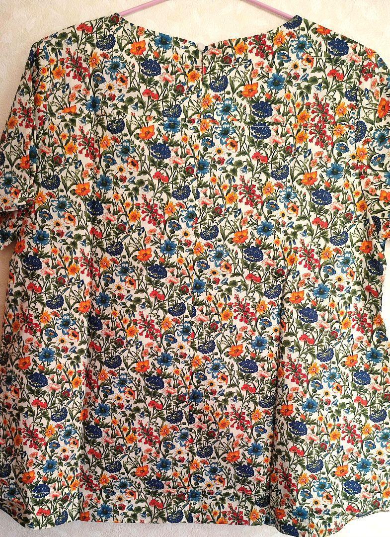 【新品】Ｌサイズ　リバティ　半袖ブラウス　 レイチェル　オレンジ　LIBERTY