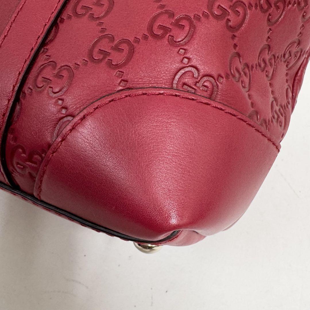 美品 GUCCI グッチ レッド トートバッグ GGパターン ハート