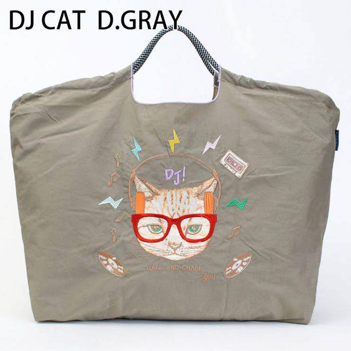 【新品未使用】人気柄☆ＤＪ猫☆Lサイズ　ball&chainエコバッグ