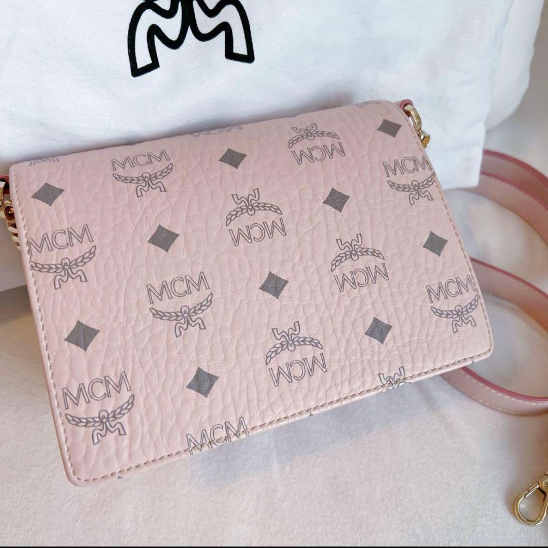 【新品同様品】MCM ミニバッグ ショルダーバッグ ピンク ロゴ ヴィセトス 【新品同様品】MCM ミニバッグ ショルダーバッグ ピンク ロゴ ヴィセトス