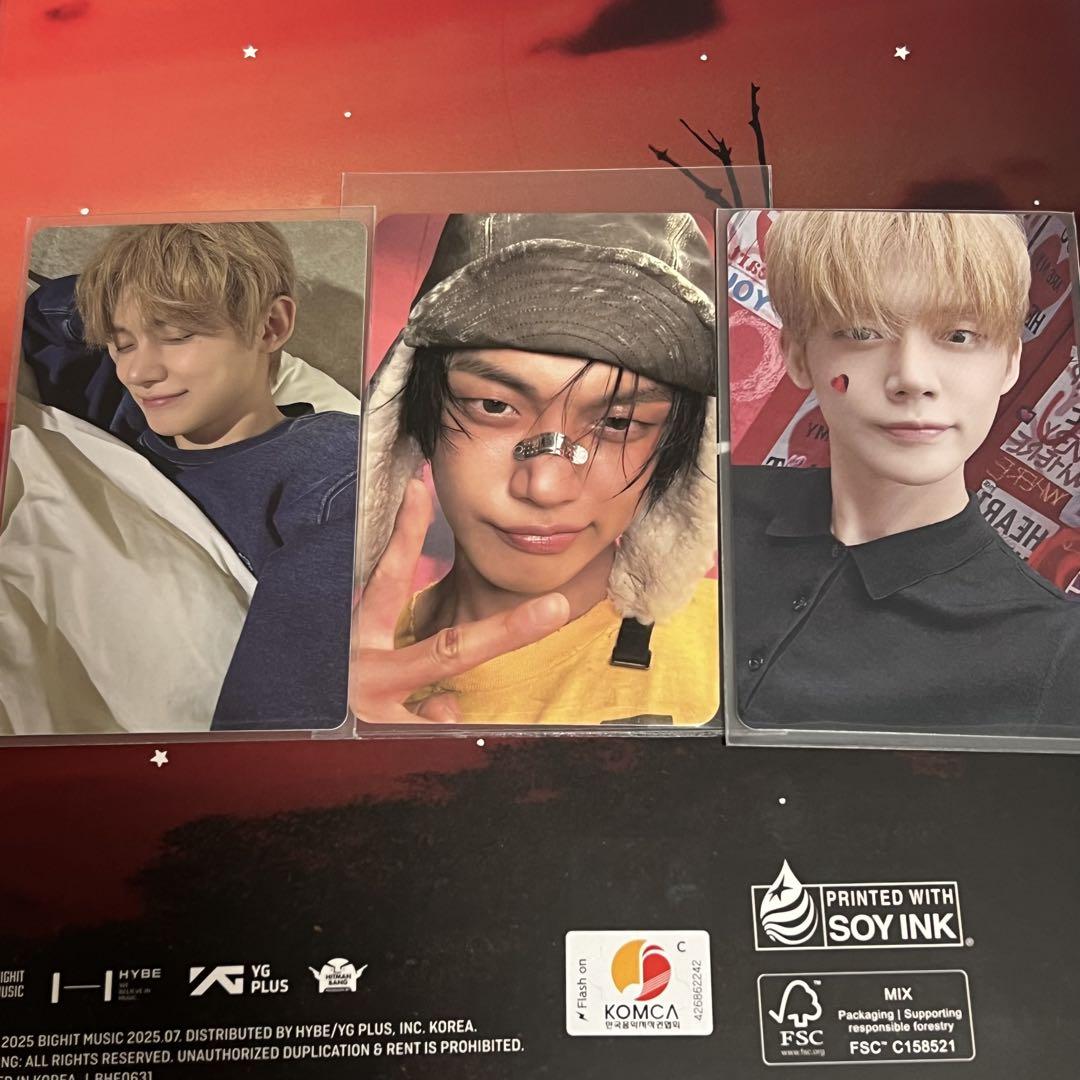 2021年txt ラッキードロー ヨンジュン 3枚セット サイン入りレシート付き TXT ポップアップ official March ラッキードロー ヨンジュン