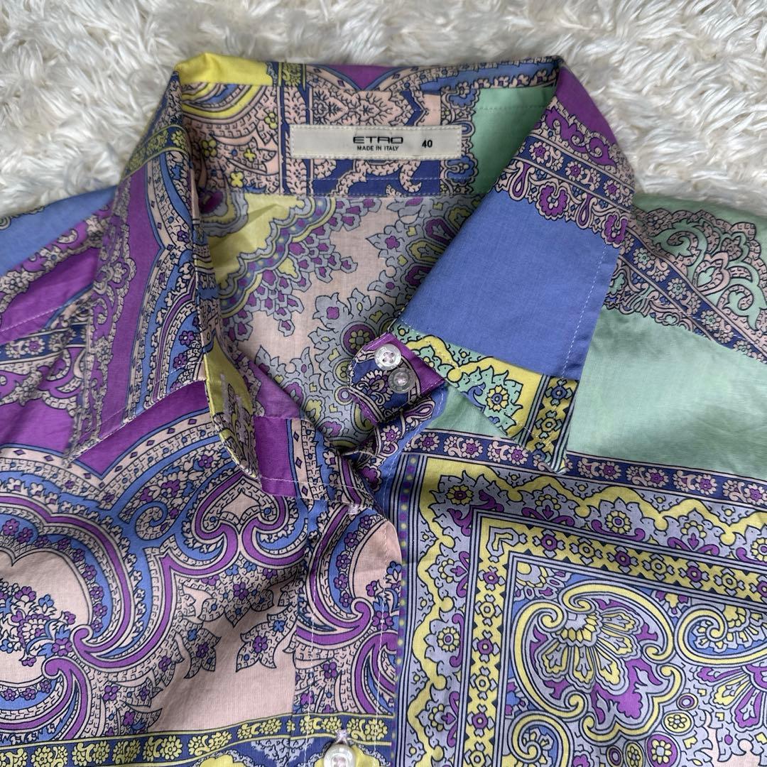 【美品】ETRO エトロ ペイズリー レディース シャツ　　　40