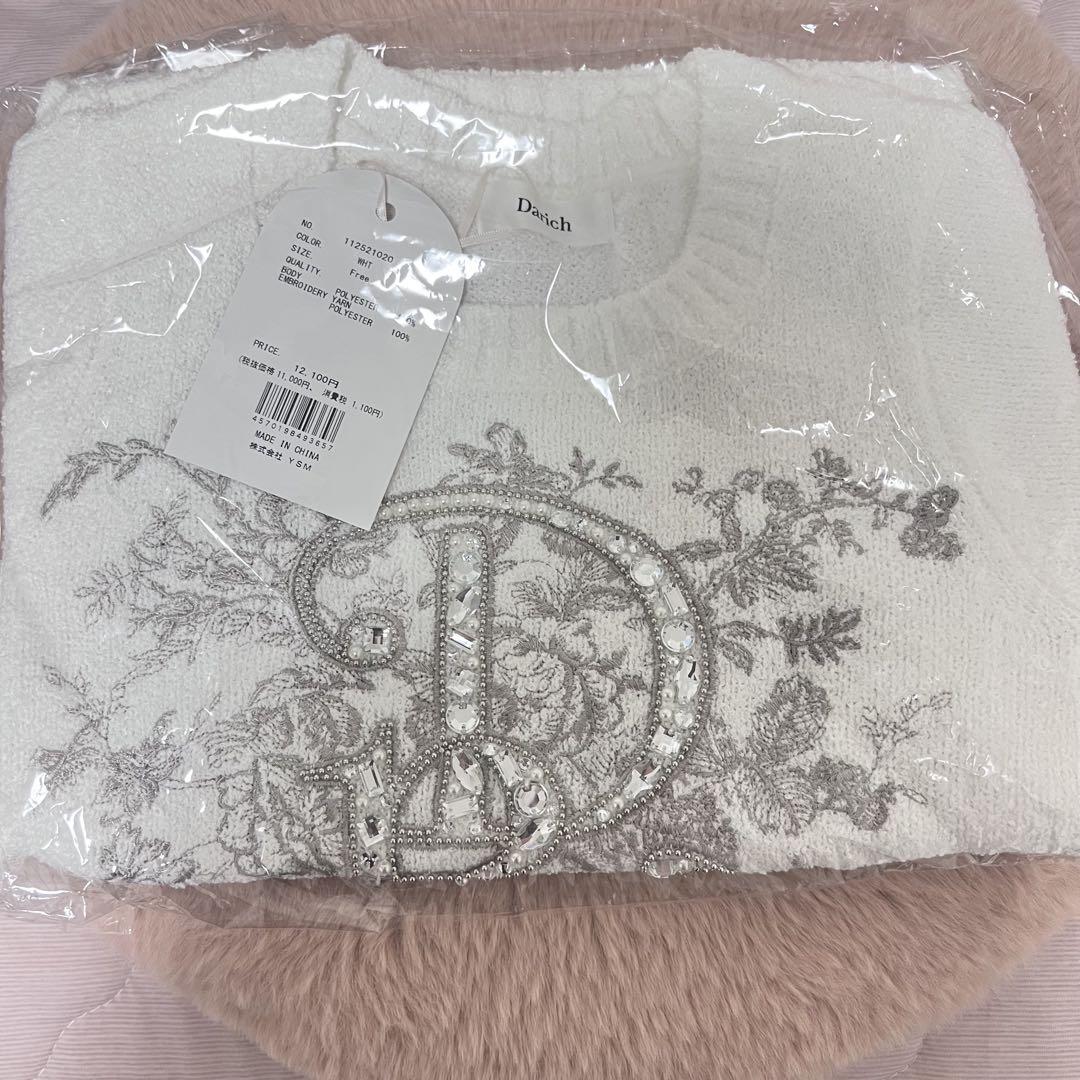 ダーリッチ Darich DRビジューフラワーニットトップス