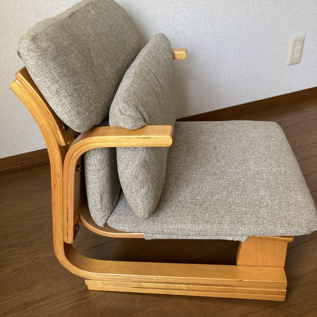 美品】通販生活 楽座椅子（低座椅子）カバーリング＆背あて