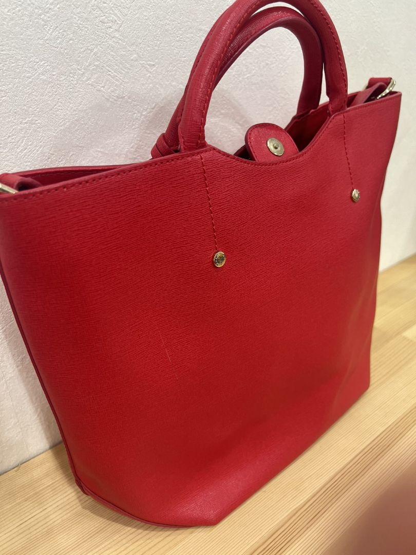 FURLA レッド ショルダーバッグ 保存袋付き FURLA レッド ショルダーバッグ 保存袋付き - メルカリ