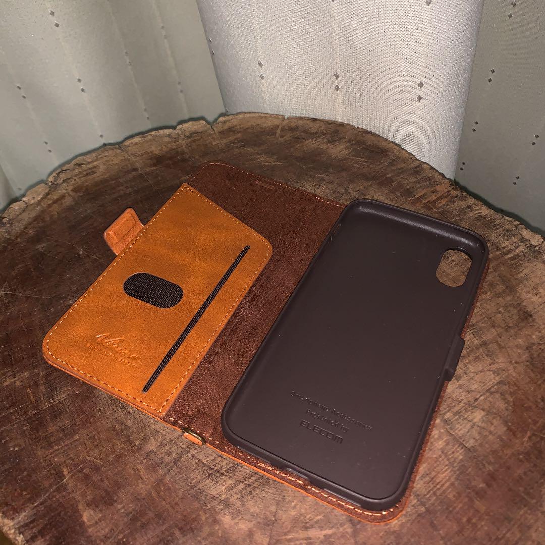 メルカリ 手帳型iphoneケース ブラウン 新品同様 ハンドメイド