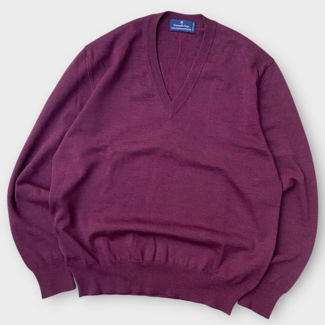 90s- ZEGNA wool Vneck sweater