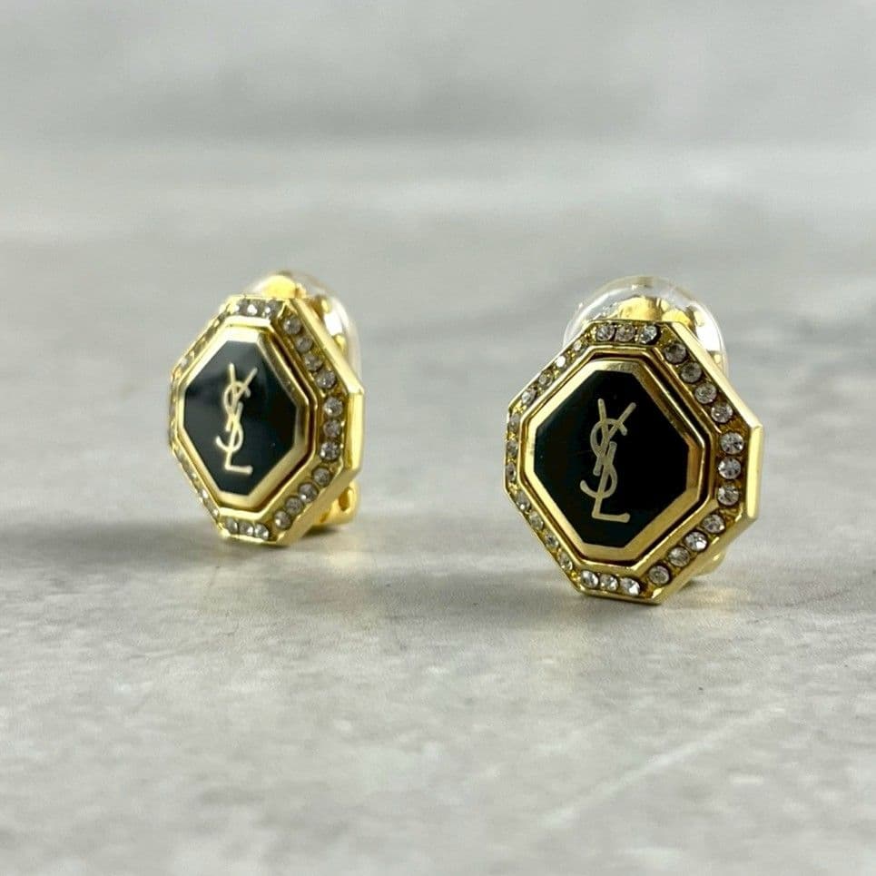 イヴサンローラン イヤリング ゴールド YSL ジルコニア スクエア イヴサンローラン イヤリング ゴールド YSL ジルコニア スクエア