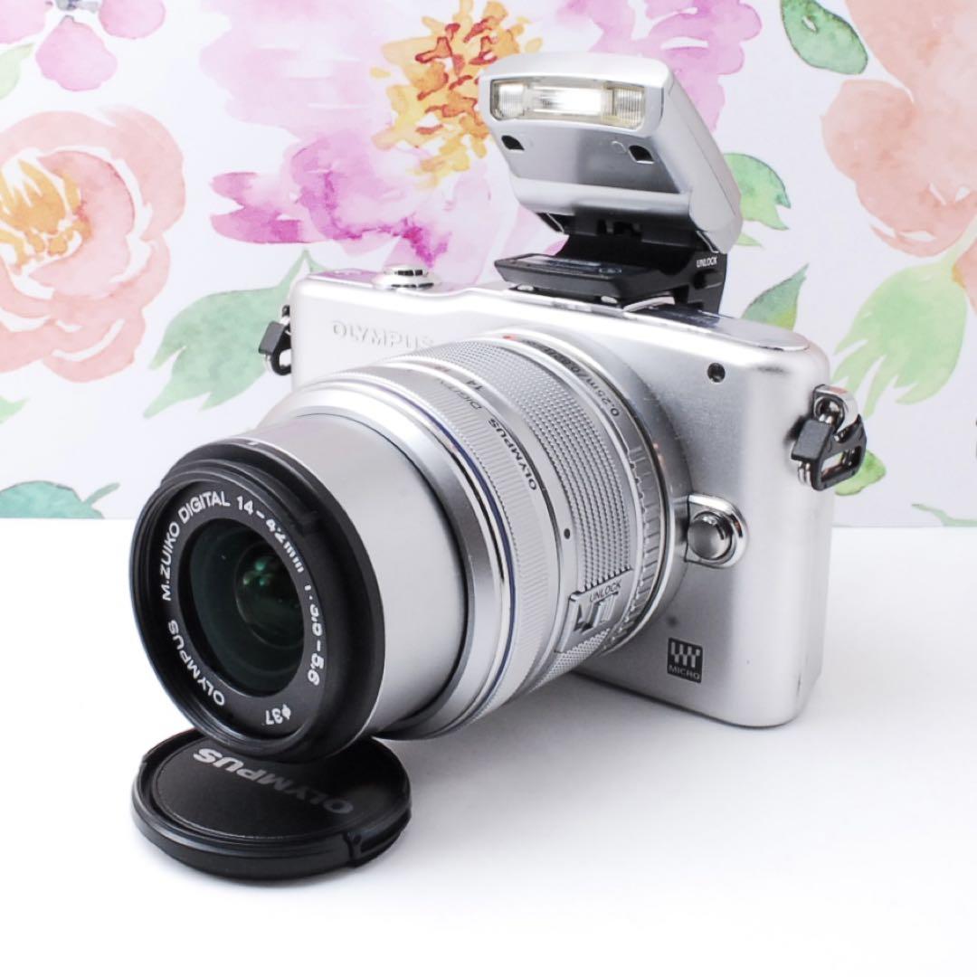 OLYMPUS E-PM1 シルバー 軽量コンパクト ミラーレス スマホ転送