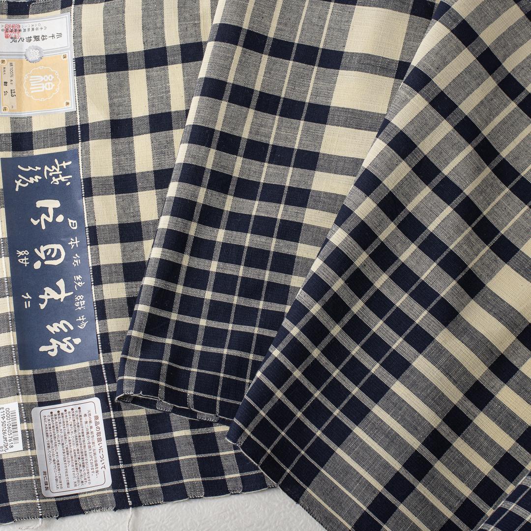 片貝木綿 反物】No.3701 紺仁工房 新品 木綿の着物 カジュアル