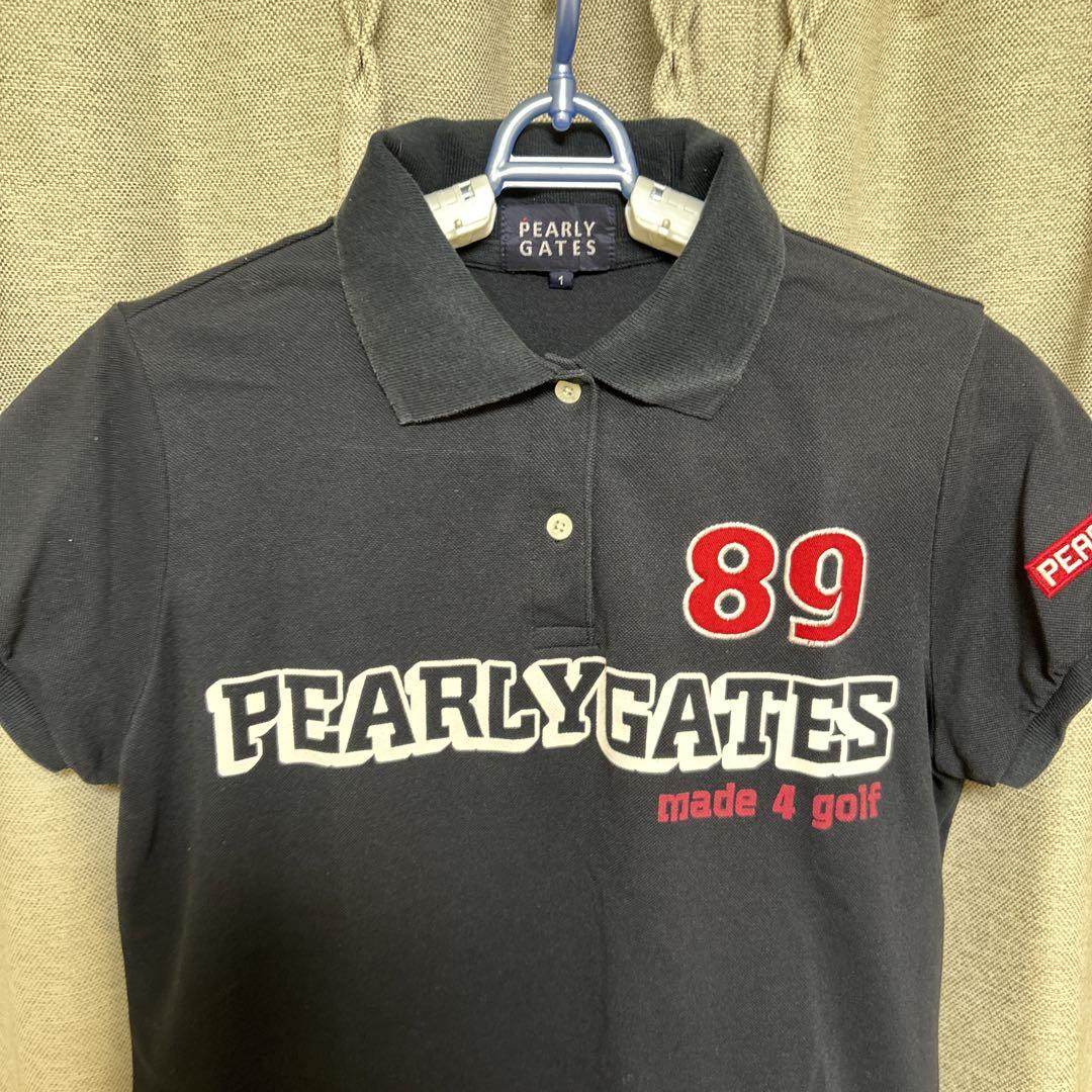 PEARLY GATES ゴルフ用ポロシャツ ブラック サイズ1 レディース