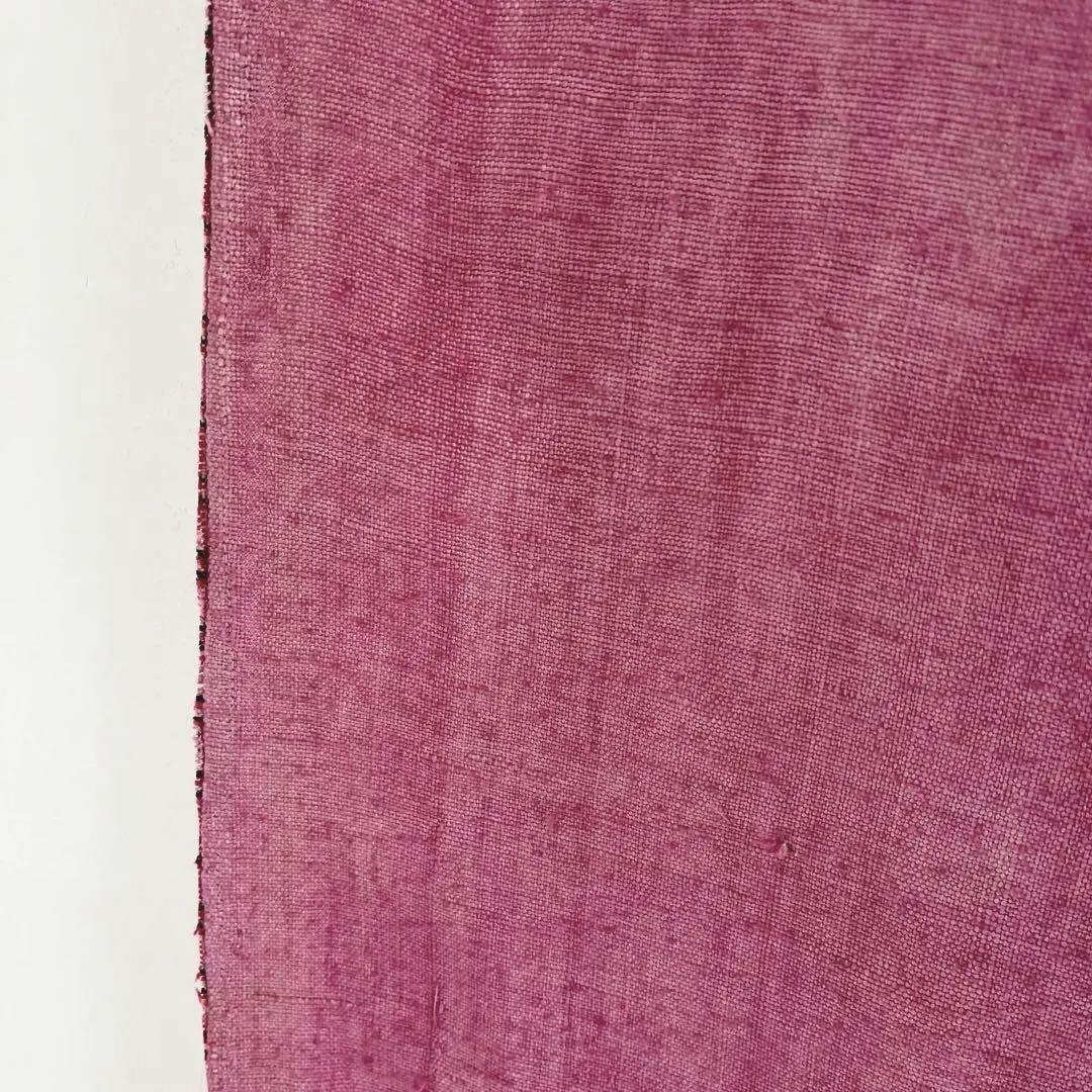ドイツ19世紀　アンティーク　手織りリネン　手刺繍　大判リネンクロス　後染め