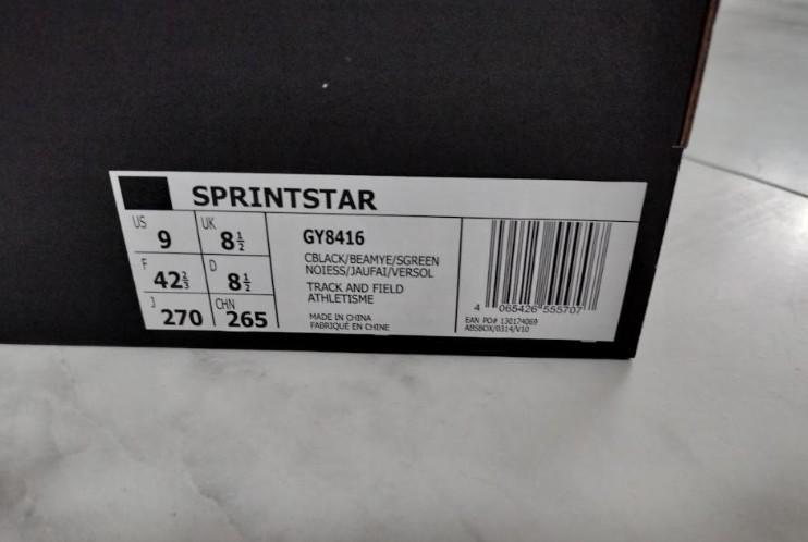 新品　adidas　SPRINTSTAR　陸上　短距離　スパイク　27cm