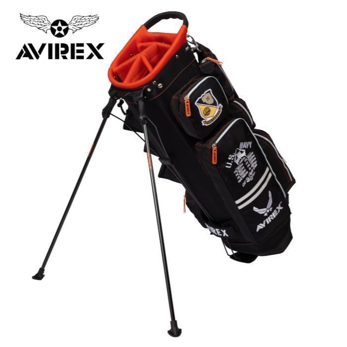 新品 AVIREX アヴィレックスゴルフ スタンド キャディバッグ オレンジ 新品 AVIREX アヴィレックスゴルフ スタンド キャディバッグ