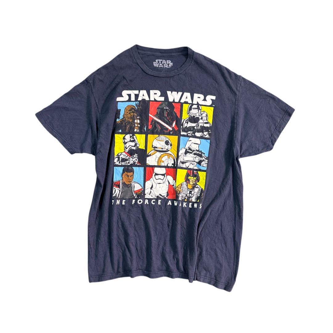 7SM3【STAR WARS】ムービーTシャツ　ネイビー　半袖　古着used