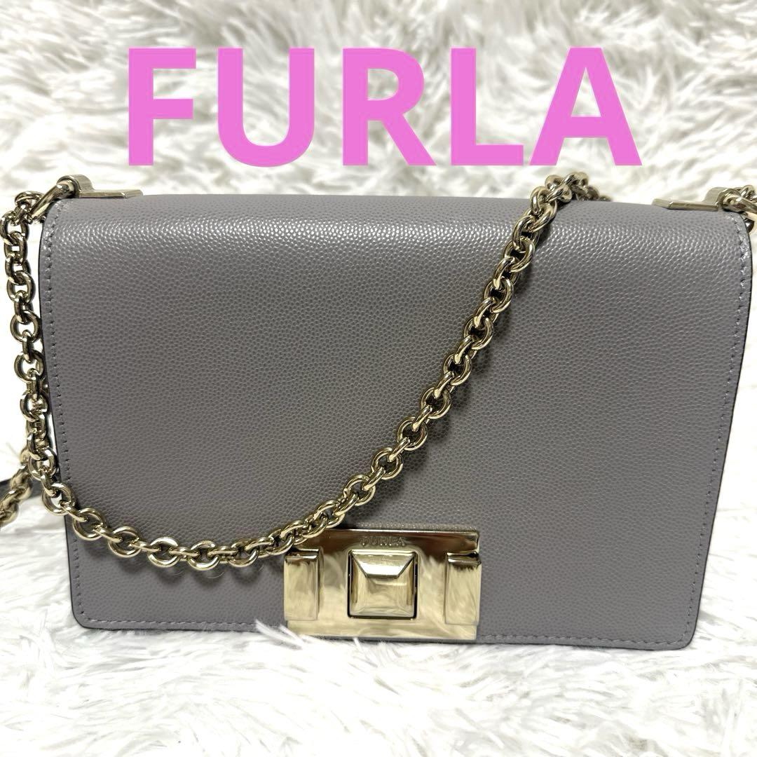 FURLA フルラ 希少 激レア 極美品 ミミ ショルダーバッグ チェーンバッグ 極美品✨FURLA フルラ ミミ チェーンショルダーバッグ ライト